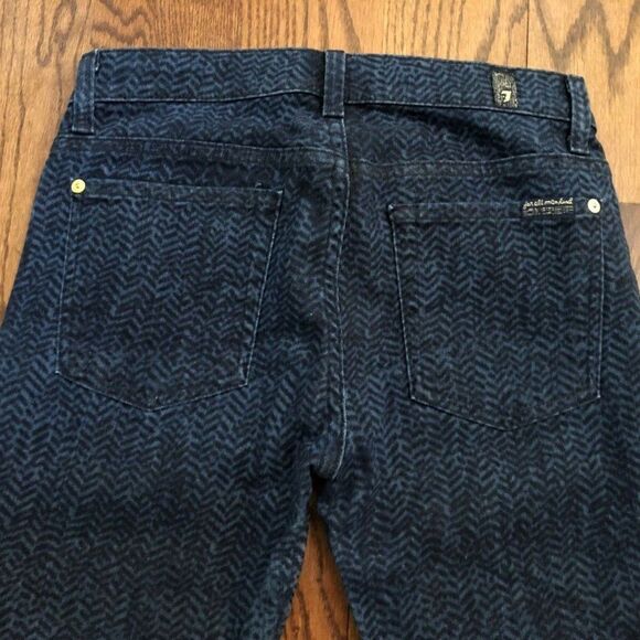 The Skinny Herringbone Pattern Jeans 7FAM Size 28 - Picture 2 of 7
